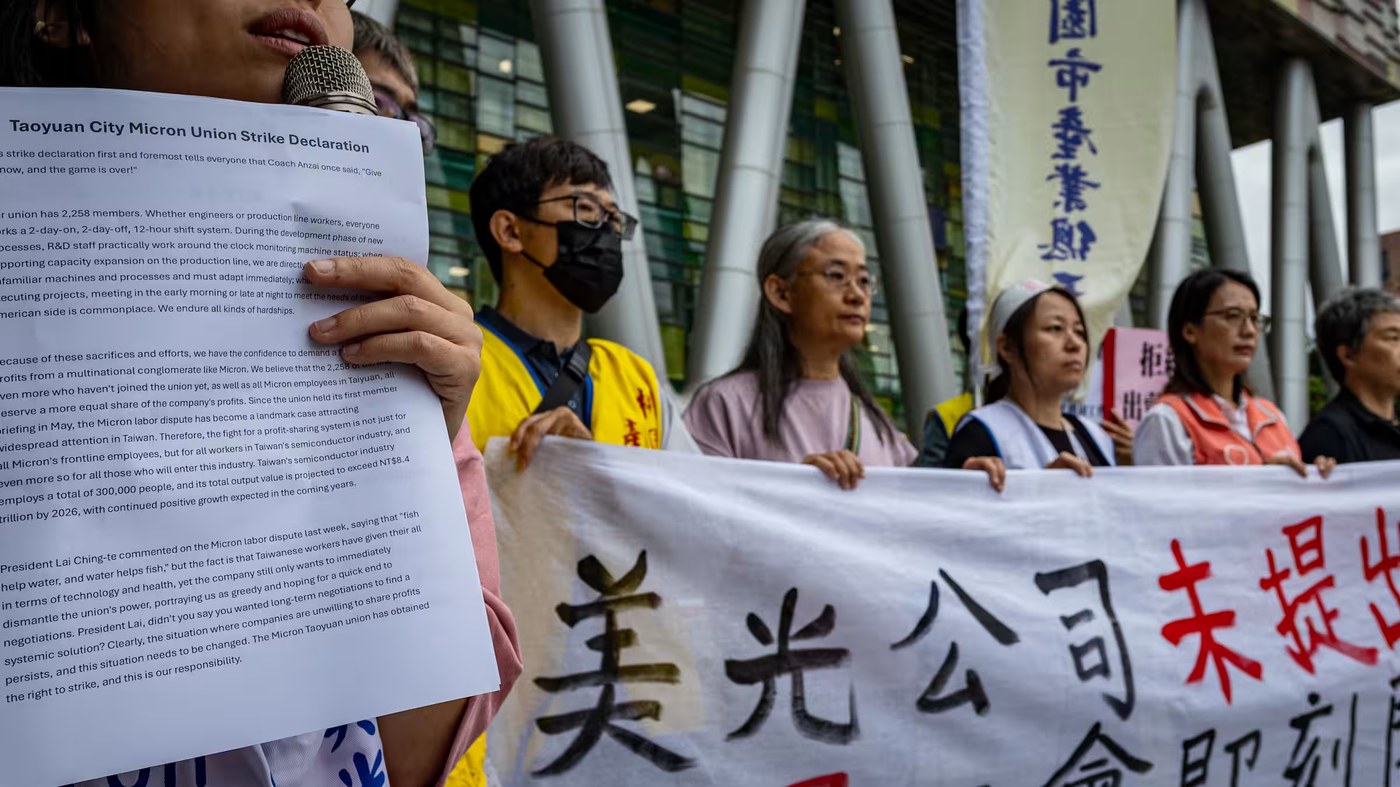 Taiwan's first-ever chip workers strike hits Micron plant